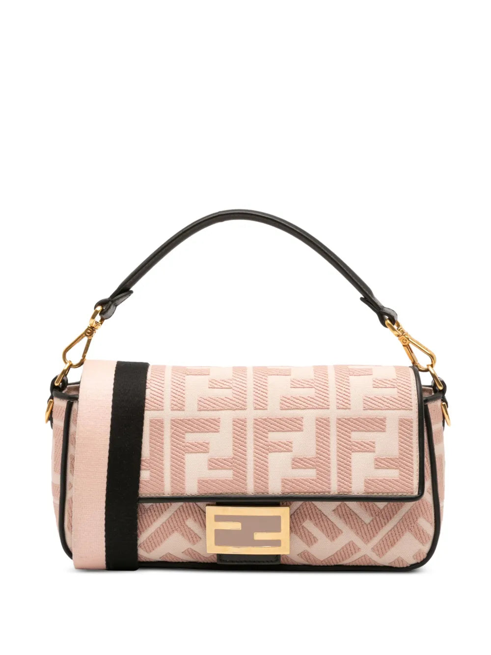 Pre-OwnedFendi Pre-Owned2010-2025 Zucca Embroidered Canvas Baguette satchel