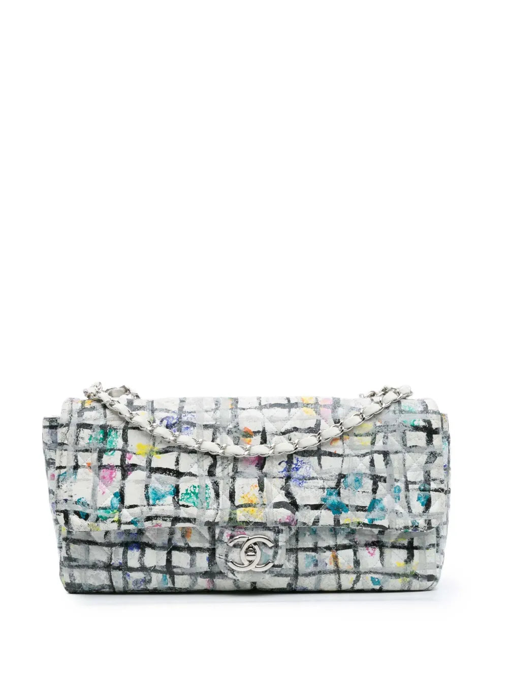 Pre-OwnedCHANEL Pre-Owned2014 Medium Calfskin Hand Painted Graffiti Flap shoulder bag