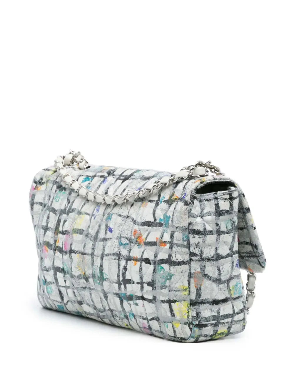 Pre-OwnedCHANEL Pre-Owned2014 Medium Calfskin Hand Painted Graffiti Flap shoulder bag