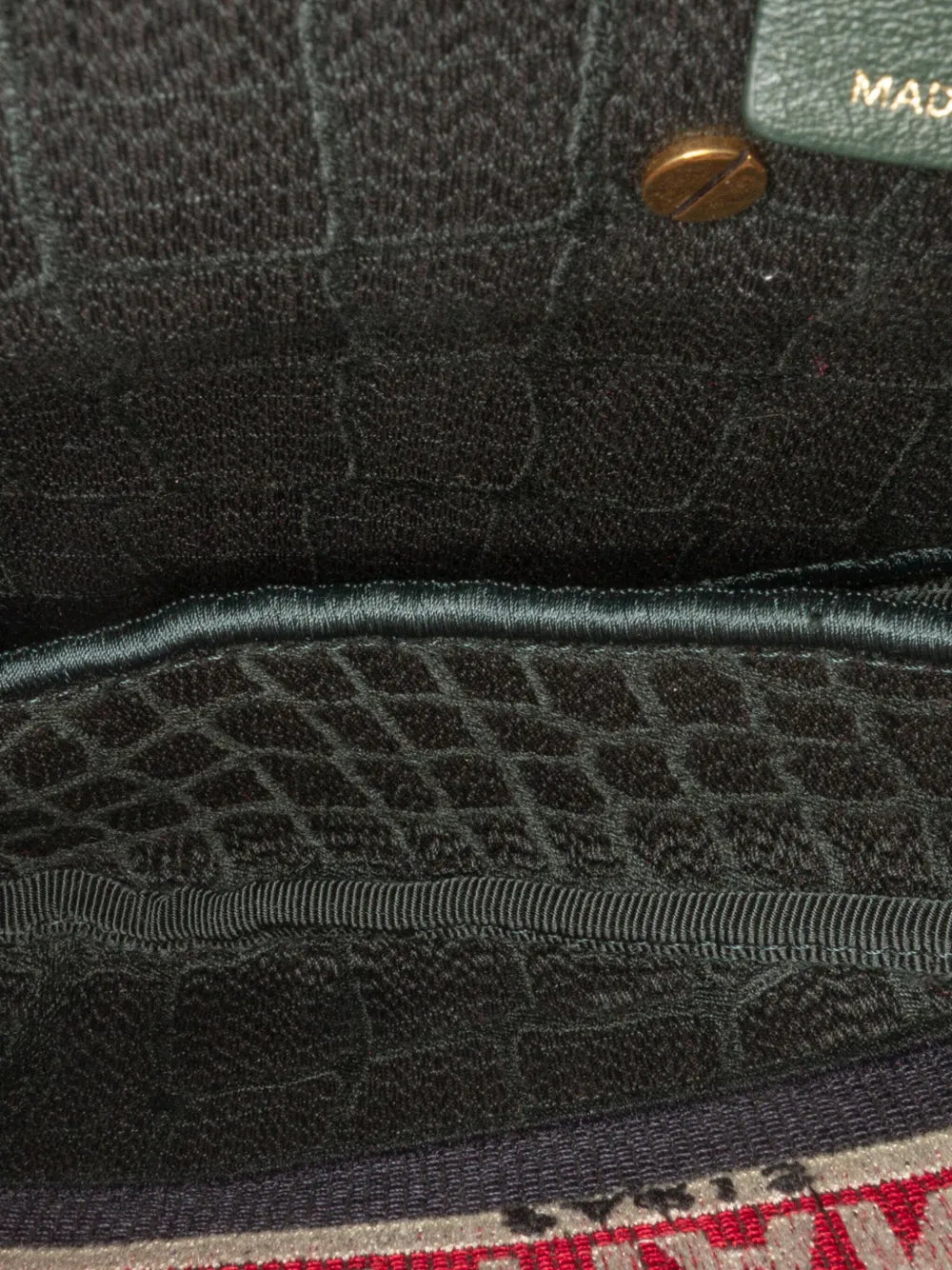 Pre-OwnedChristian Dior Pre-Owned2021 Velvet Embroidered Crocodile Effect Saddle Bag shoulder bag