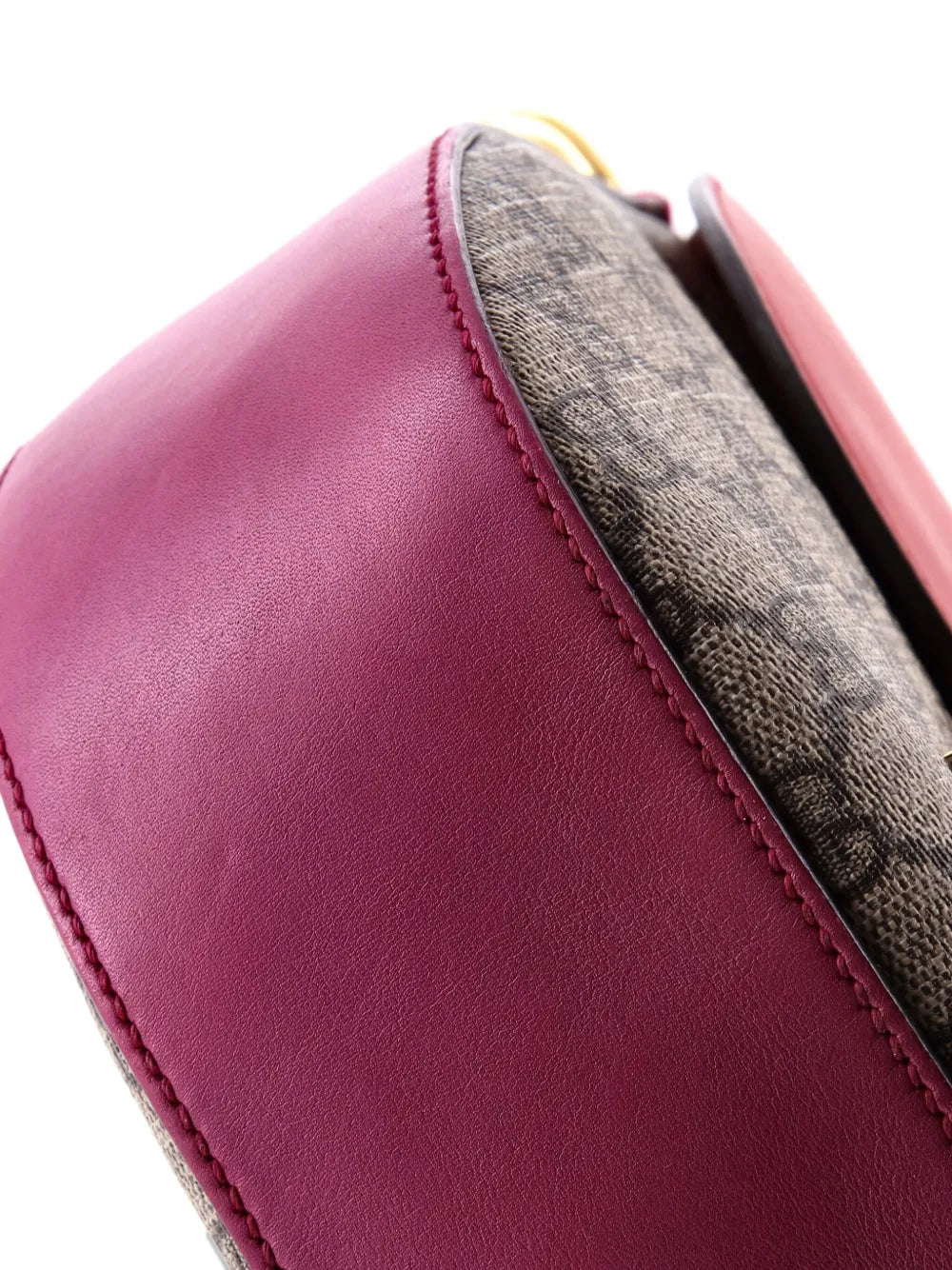 Pre-OwnedGucci Pre-OwnedPadlock Saddle Shoulder Bag GG Coated Canvas and Leather Medium crossbody bag