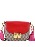 Pre-OwnedGucci Pre-OwnedPadlock Saddle Shoulder Bag GG Coated Canvas and Leather Medium crossbody bag