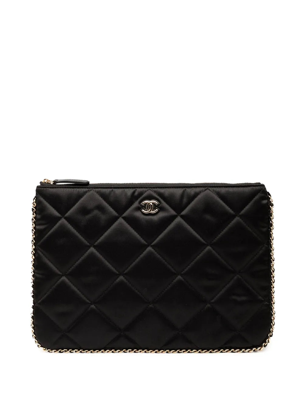Pre-OwnedCHANEL Pre-Owned2019 CC Quilted Satin Chain Around clutch bag