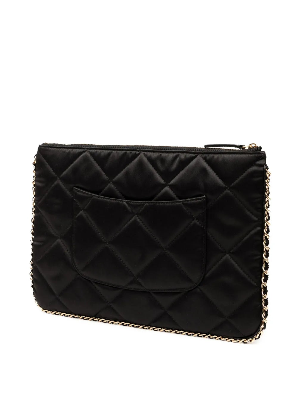 Pre-OwnedCHANEL Pre-Owned2019 CC Quilted Satin Chain Around clutch bag