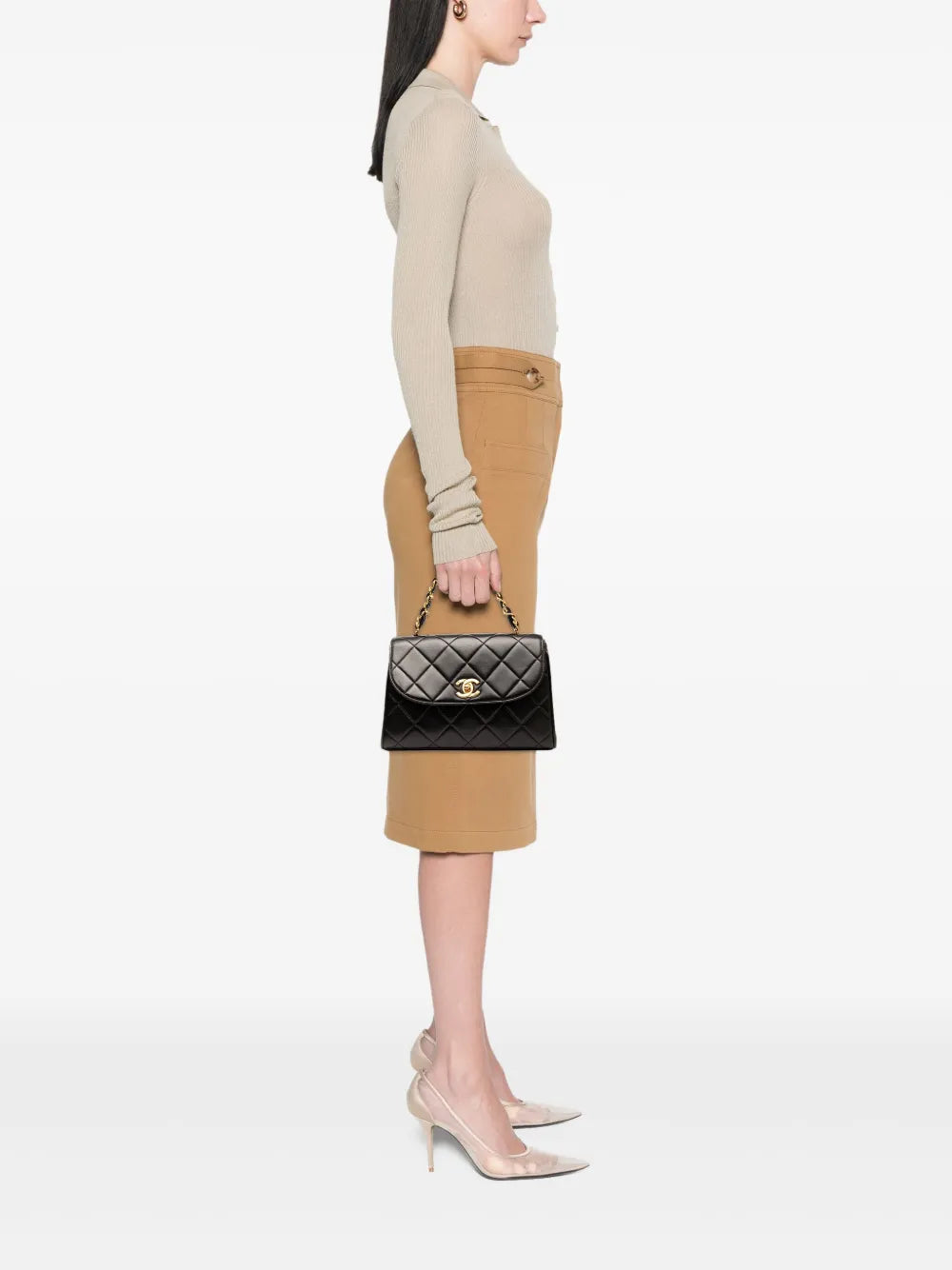 Pre-OwnedCHANEL Pre-Owned1994-1996 CC Quilted Lambskin handbag
