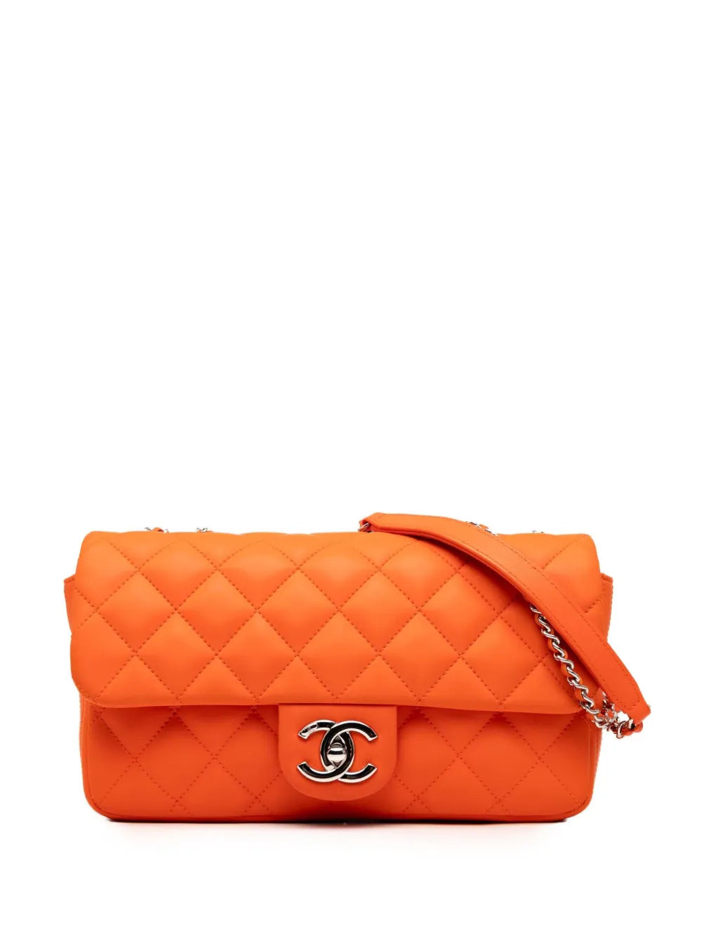 Pre-OwnedCHANEL Pre-Owned2016-2017 Medium Quilted Lambskin Rubber Coco Rain Flap shoulder bag