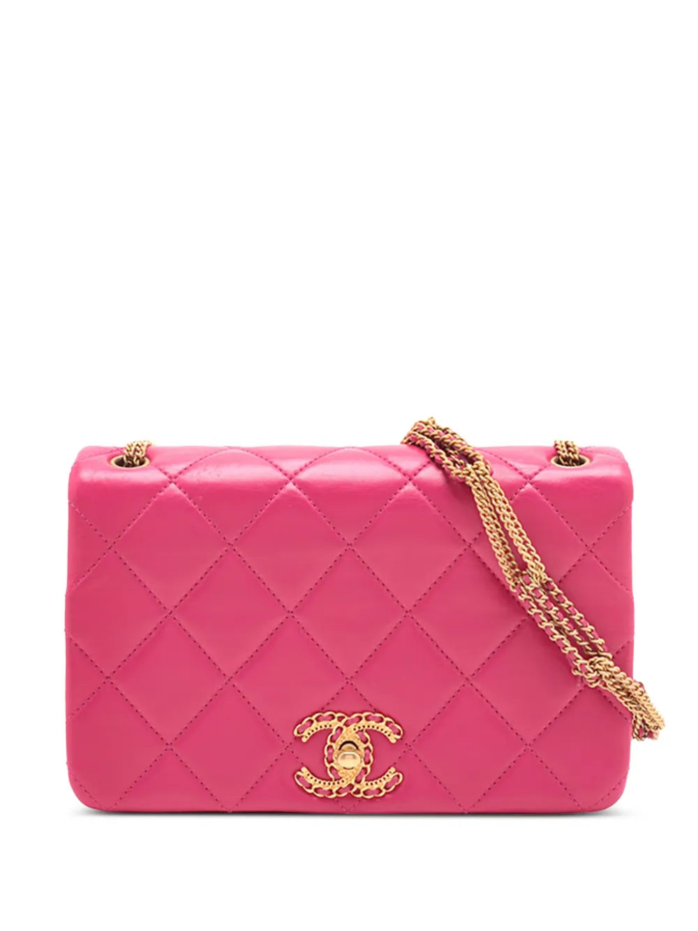Pre-OwnedCHANEL Pre-Owned2021-2025 Small Quilted Lambskin On And On Chain Flap shoulder bag