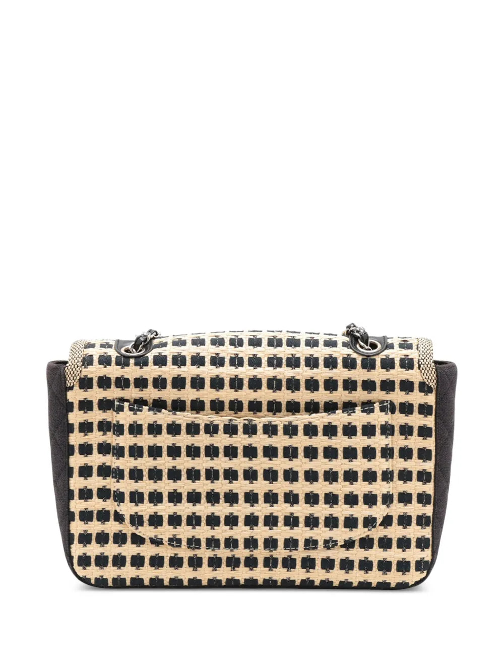 Pre-OwnedCHANEL Pre-Owned2011 Woven Raffia Cannes Mademoiselle Single Flap shoulder bag