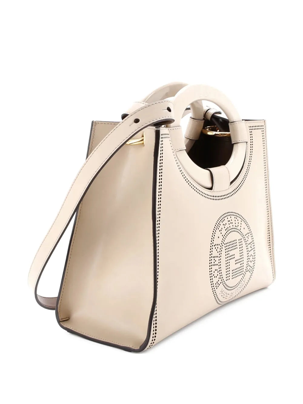Pre-OwnedFendi Pre-OwnedRunaway Shopper Perforated Leather Small tote bag