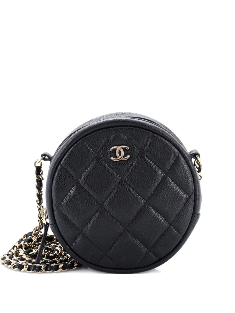 Pre-OwnedCHANEL Pre-OwnedRound Clutch with Chain Quilted Caviar Mini crossbody bag