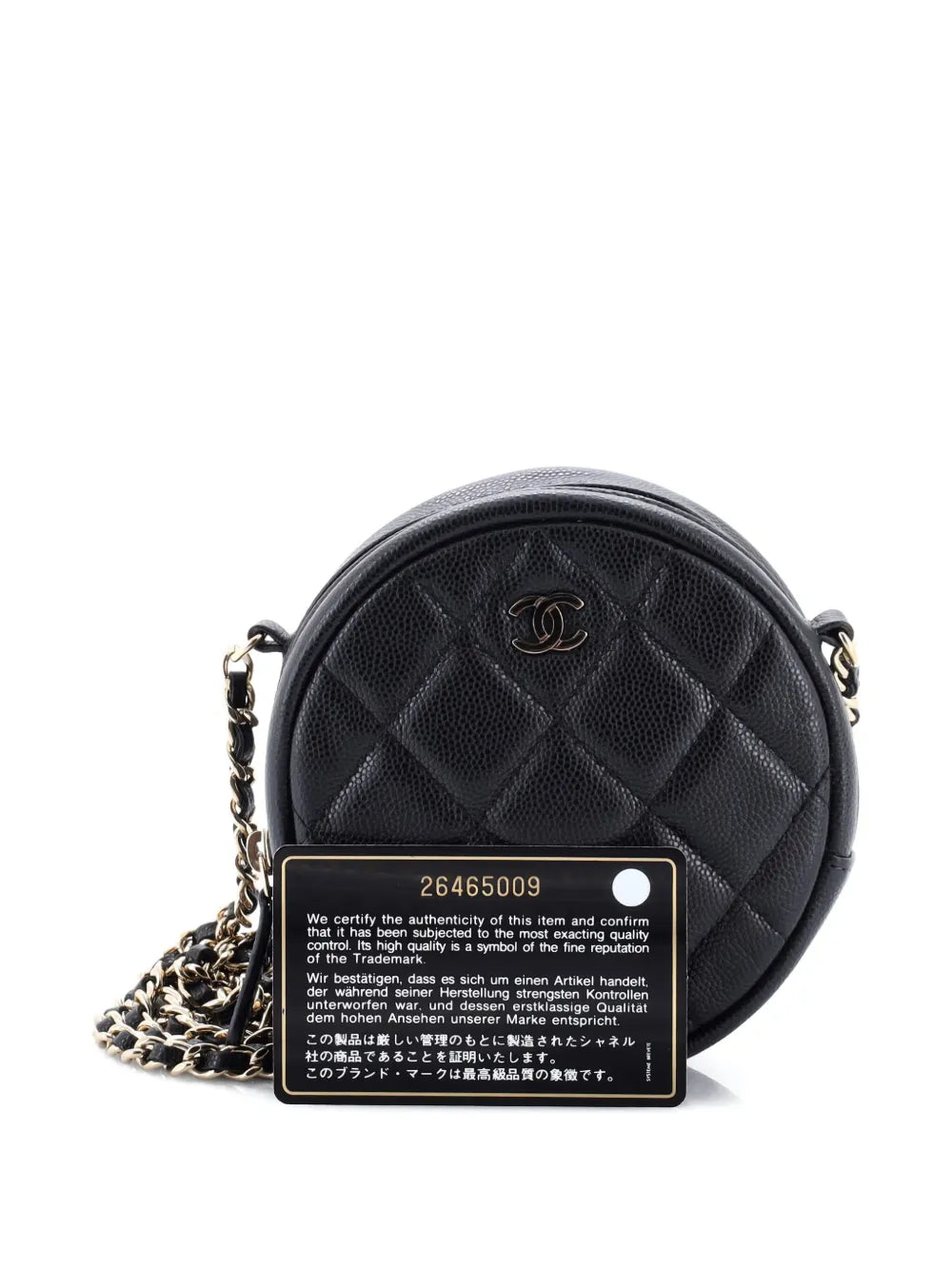 Pre-OwnedCHANEL Pre-OwnedRound Clutch with Chain Quilted Caviar Mini crossbody bag