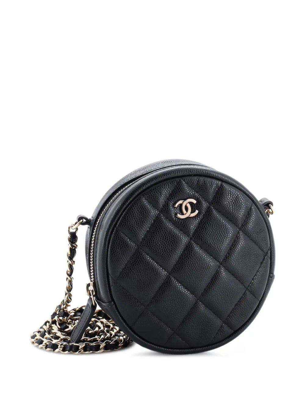 Pre-OwnedCHANEL Pre-OwnedRound Clutch with Chain Quilted Caviar Mini crossbody bag