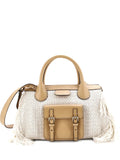Pre-OwnedChloé Pre-OwnedEdith NM Knit Cotton with Leather Medium satchel