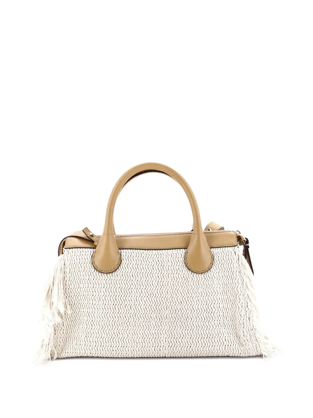 Pre-OwnedChloé Pre-OwnedEdith NM Knit Cotton with Leather Medium satchel