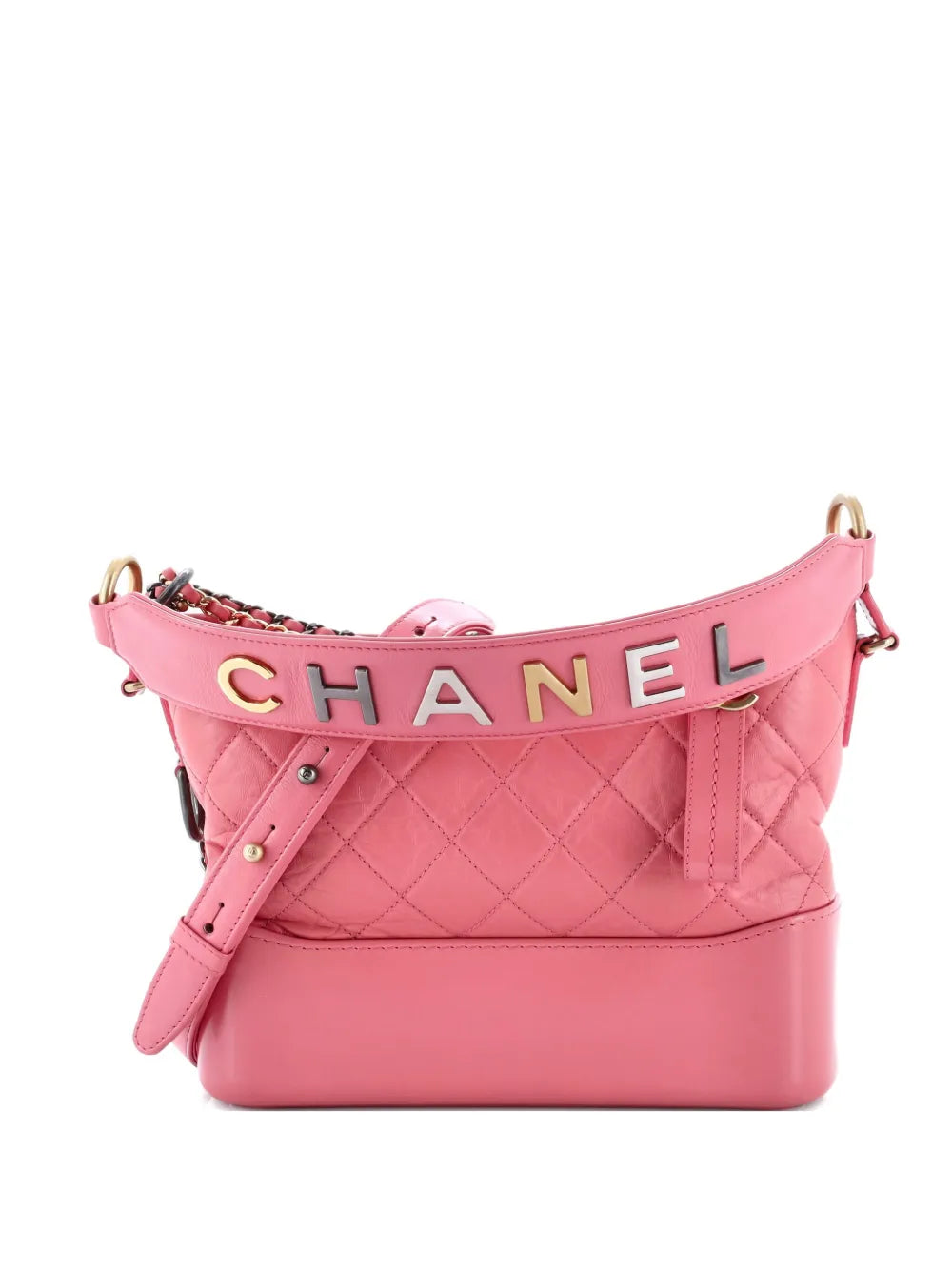 Pre-OwnedCHANEL Pre-OwnedGabrielle with Logo Handle Quilted Aged Calfskin Medium hobo bag