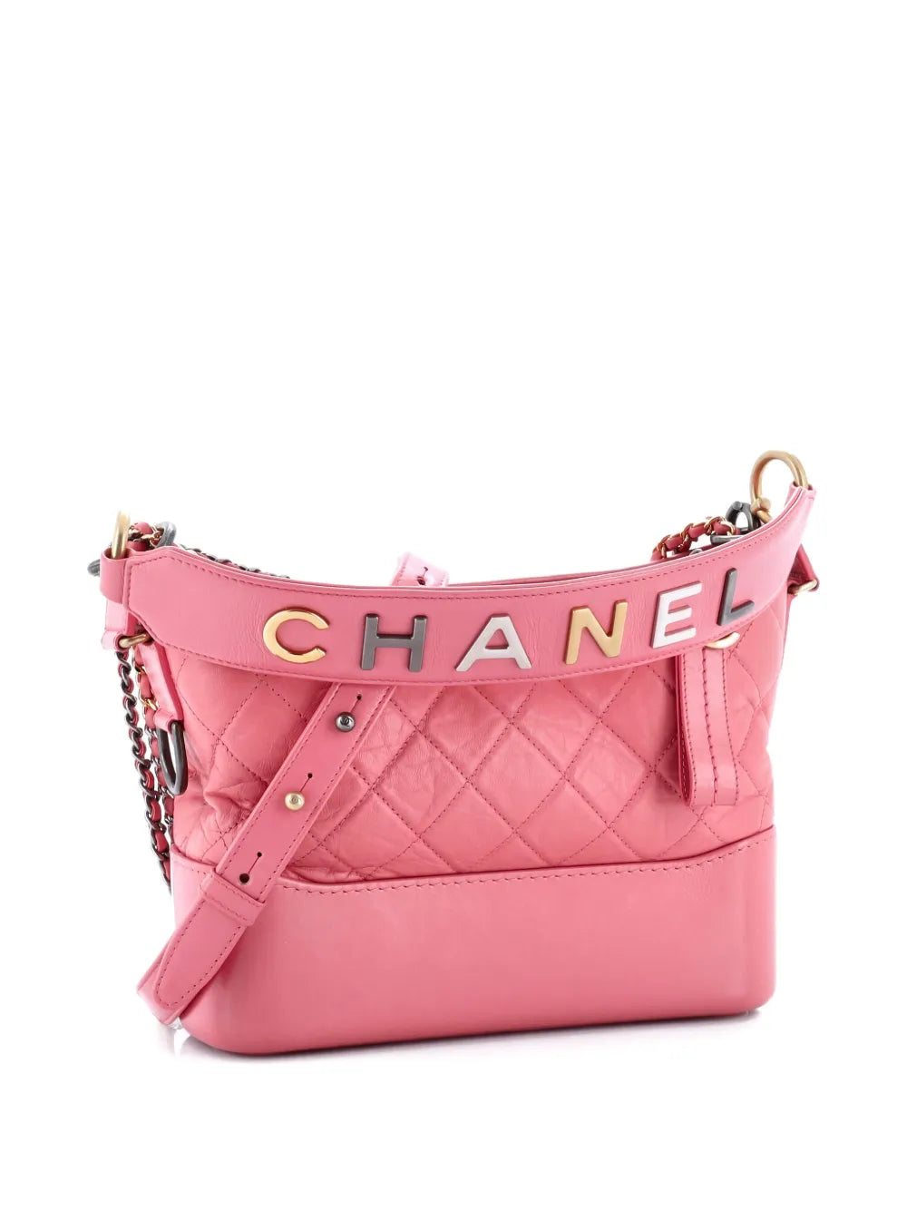 Pre-OwnedCHANEL Pre-OwnedGabrielle with Logo Handle Quilted Aged Calfskin Medium hobo bag