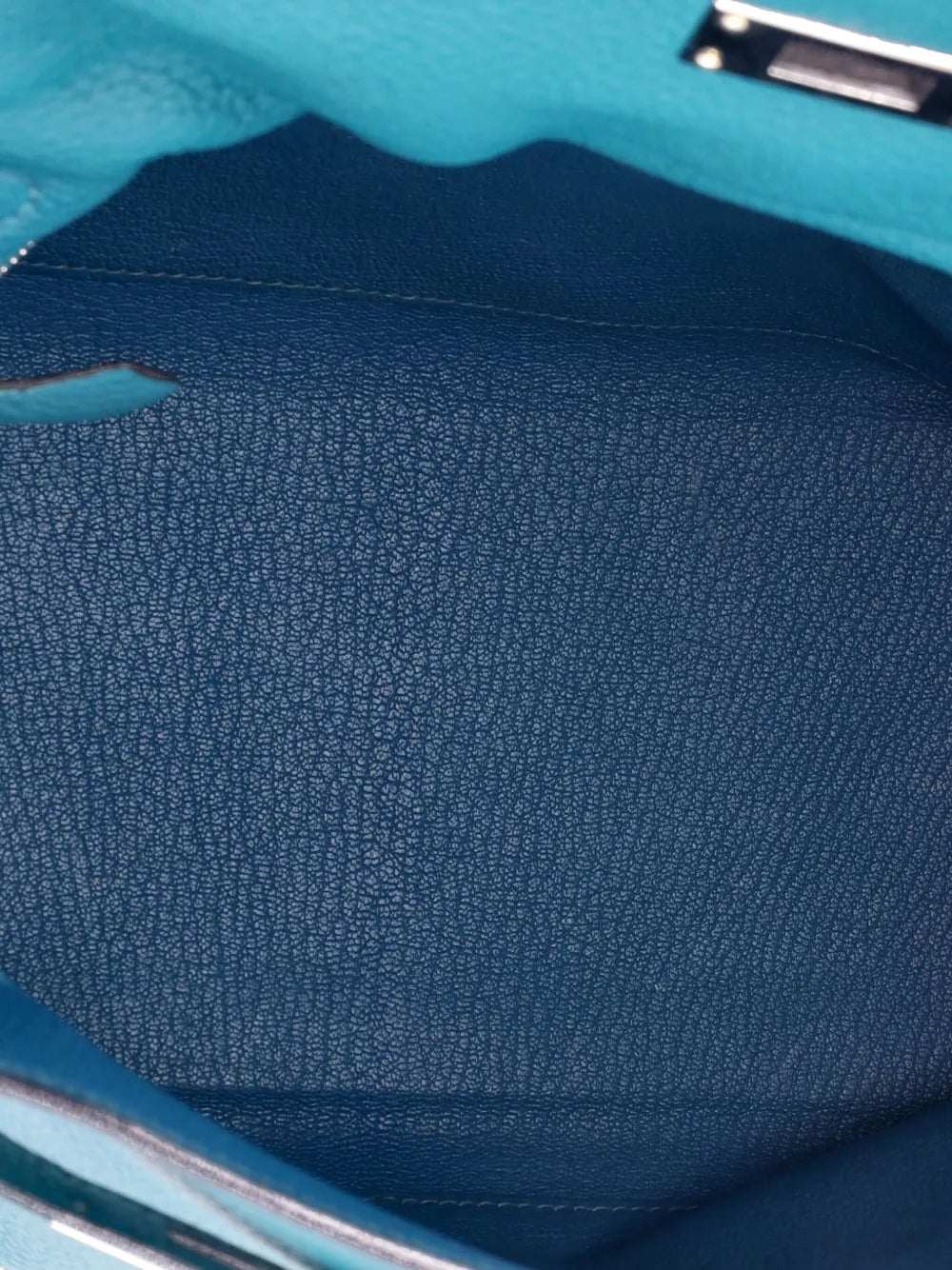Pre-OwnedHermre-OwnedKelly Amazone Handbag Blue Clemence with Palladium Hardware 32 satchel