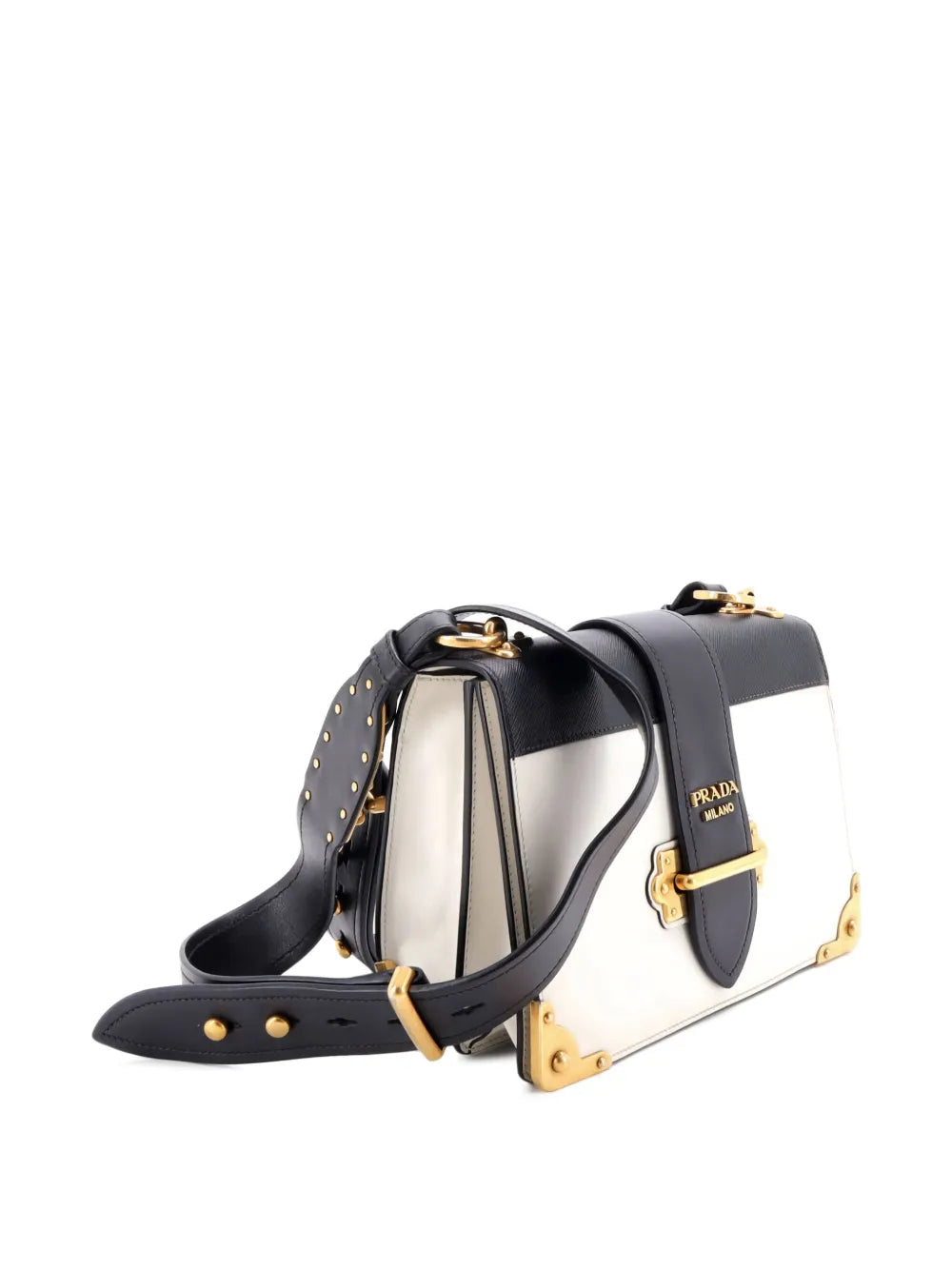 Pre-OwnedPrada Pre-OwnedCahier Leather and Saffiano Leather Large crossbody bag