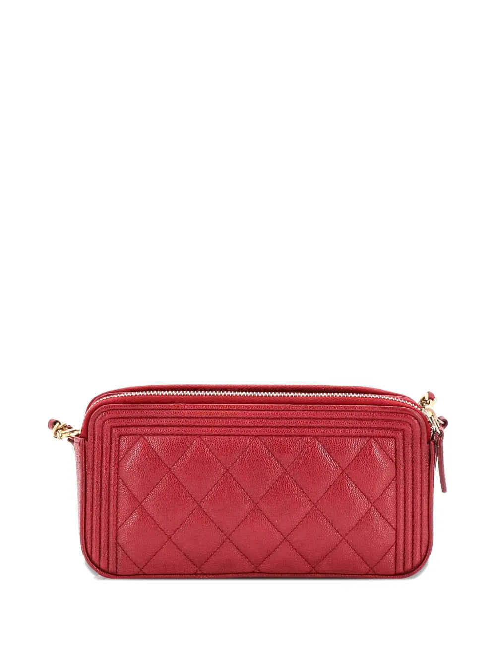 Pre-OwnedCHANEL Pre-OwnedBoy Double Zip with Chain Quilted Caviar clutch bag