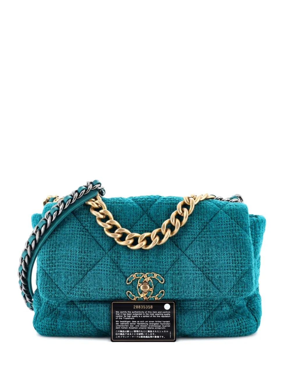 Pre-OwnedCHANEL Pre-Owned19 Flap Bag Quilted Tweed Large crossbody bag