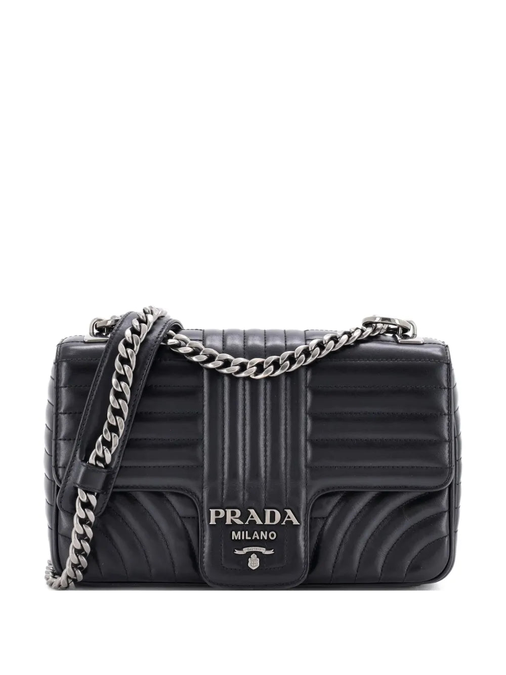 Pre-OwnedPrada Pre-OwnedChain Flap Shoulder Bag Diagramme Quilted Leather Medium crossbody bag