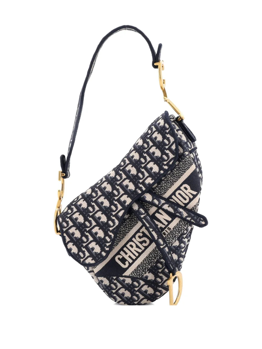 Pre-OwnedChristian Dior Pre-OwnedSaddle Handbag Logo Embroidered Oblique Canvas Medium shoulder bag