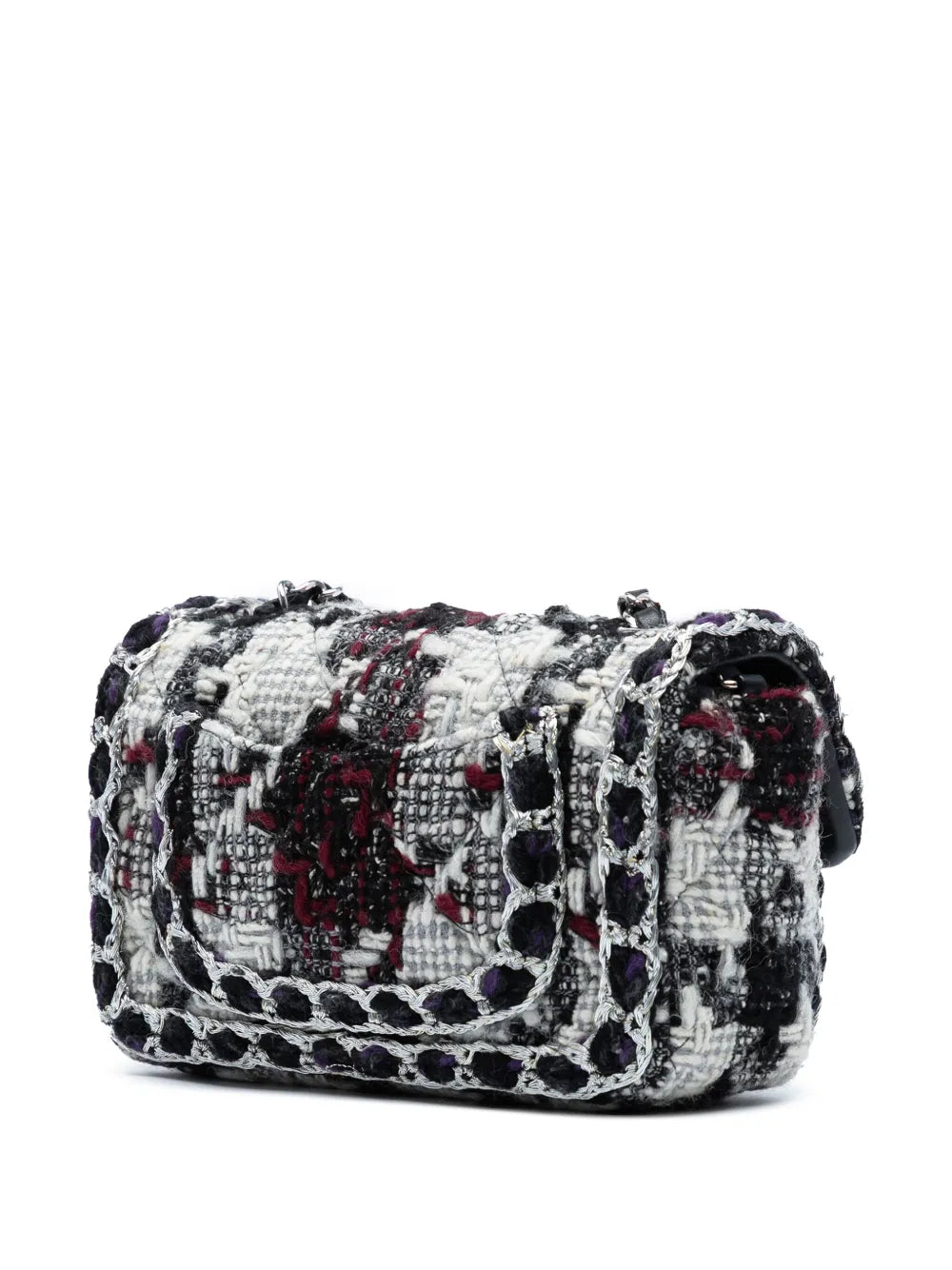 Pre-OwnedCHANEL Pre-Owned2019 Mini Rectangular Quilted Tweed Single Flap crossbody bag