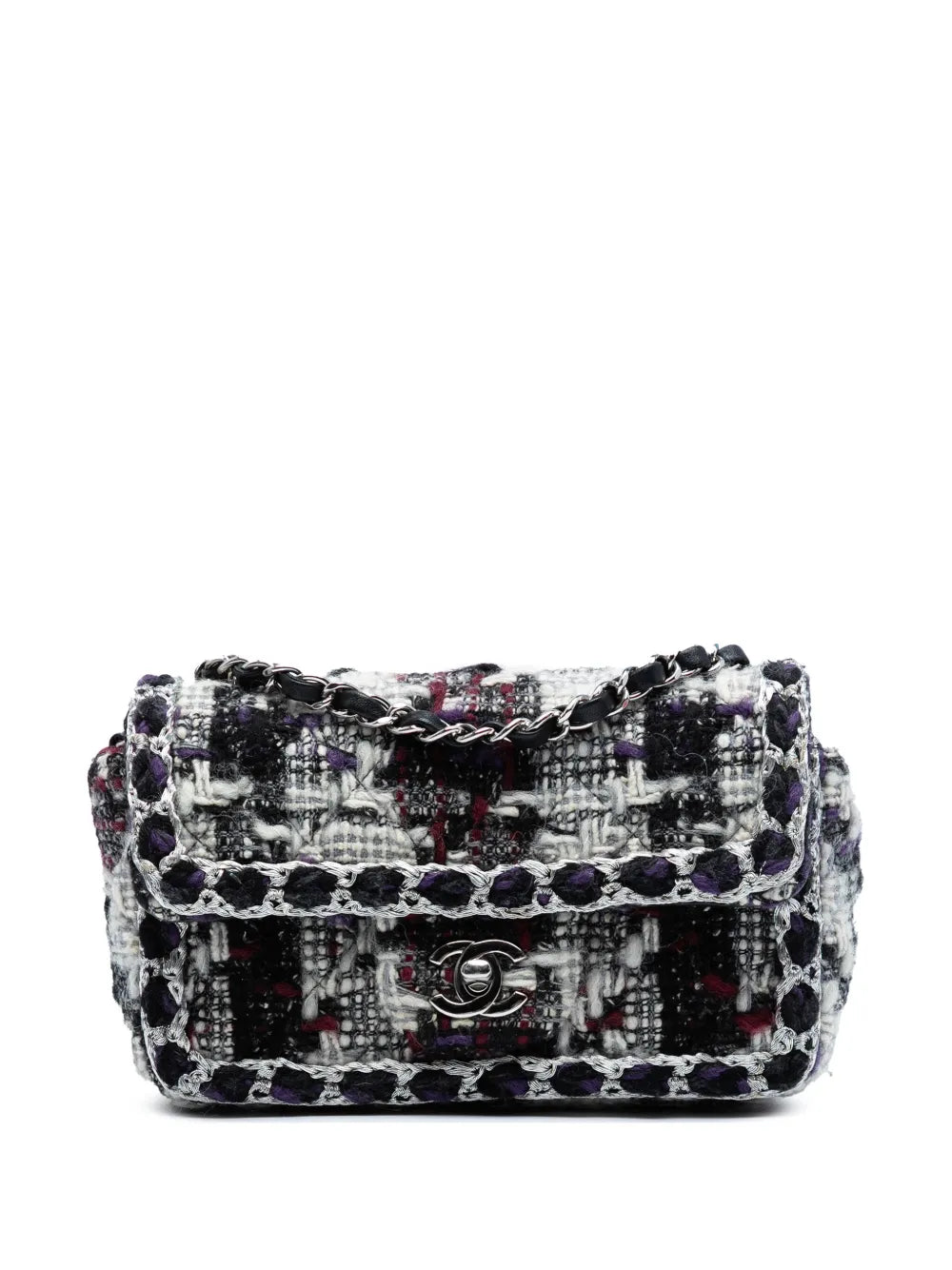 Pre-OwnedCHANEL Pre-Owned2019 Mini Rectangular Quilted Tweed Single Flap crossbody bag