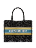 Pre-OwnedChristian Dior Pre-Owned2021-2025 Mizza Medium Embroidered Velvet Leopard Book tote bag