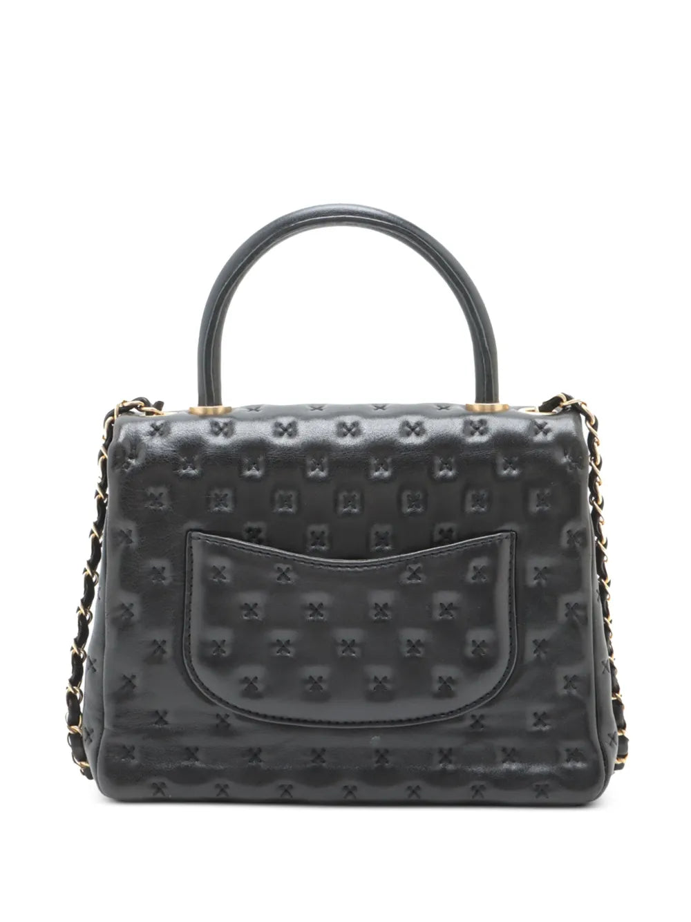 Pre-OwnedCHANEL Pre-Owned2016-2017 Small Lambskin Cross Stitch Coco Top Handle Bag satchel