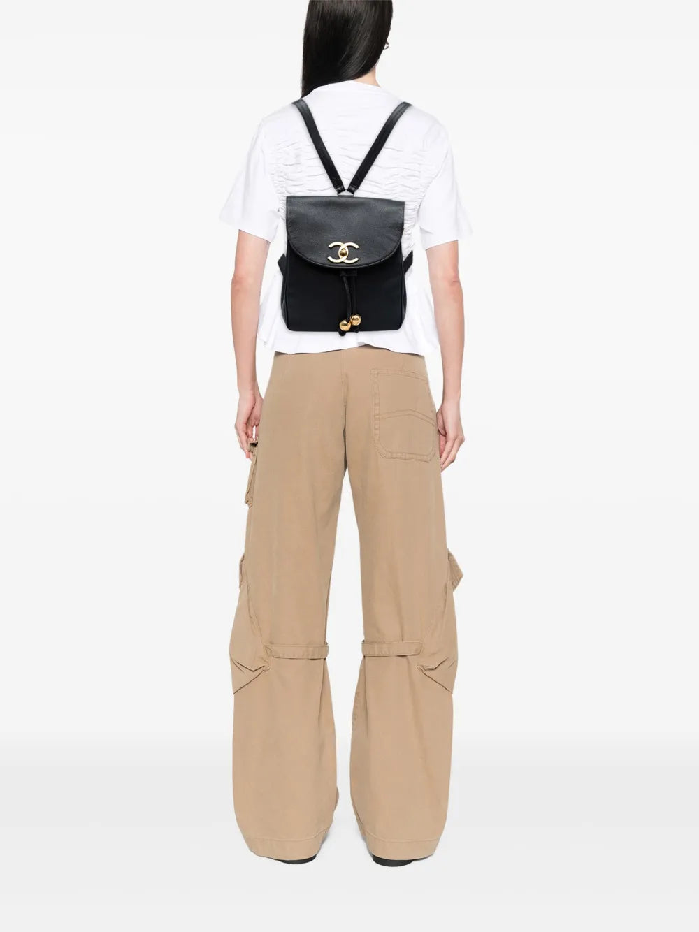 Pre-OwnedCHANEL Pre-Owned1994-1996 CC Caviar Turn Lock backpack