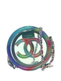Pre-OwnedCHANEL Pre-Owned2019 PVC and Metallic Lambskin CC Filigree Round Clutch with Chain crossbody bag