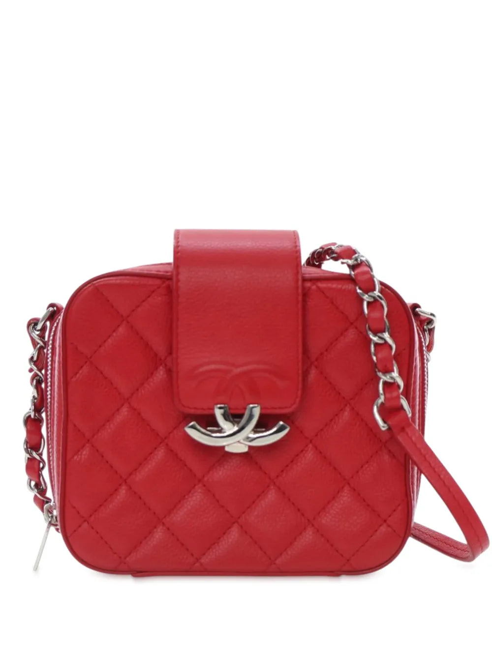 Pre-OwnedCHANEL Pre-Owned2017-2018 Mini Quilted Caviar CC Box Camera Bag crossbody bag