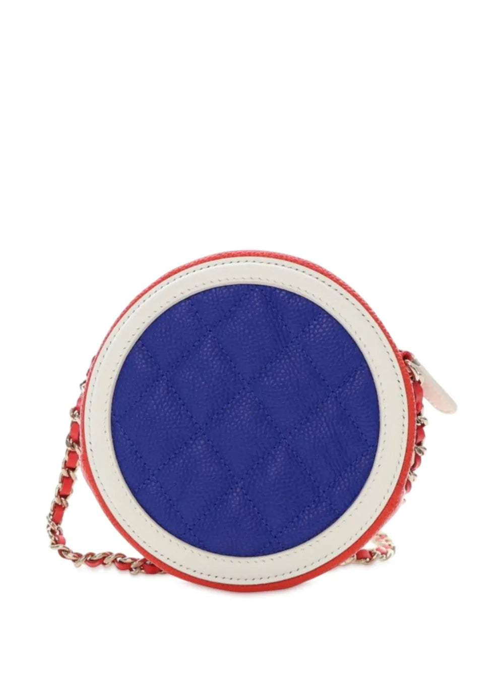 Pre-OwnedCHANEL Pre-Owned2019 Tricolor Caviar CC Filigree Round crossbody bag