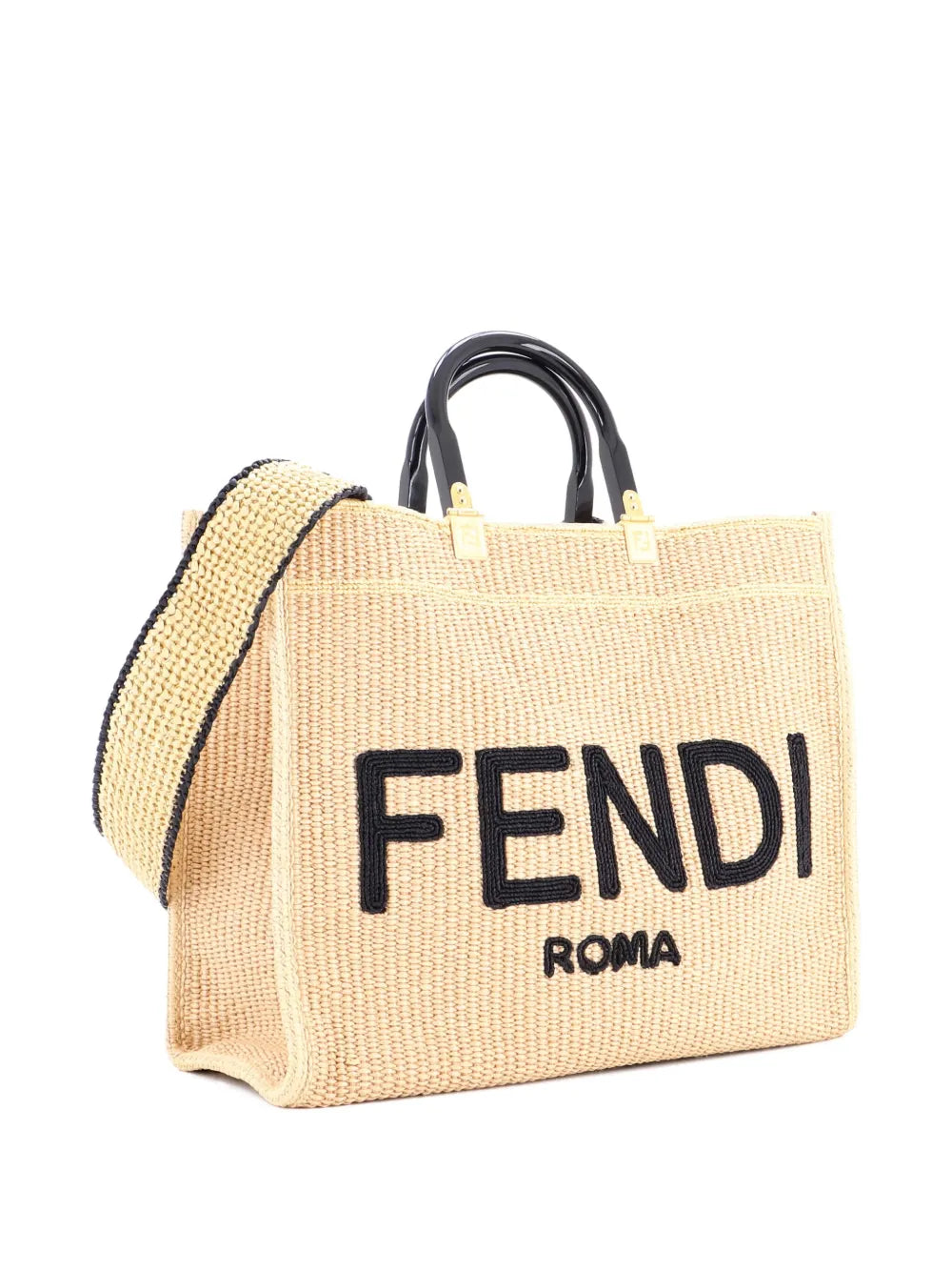 Pre-OwnedFendi Pre-OwnedSunshine Shopper Woven Raffia Medium tote bag