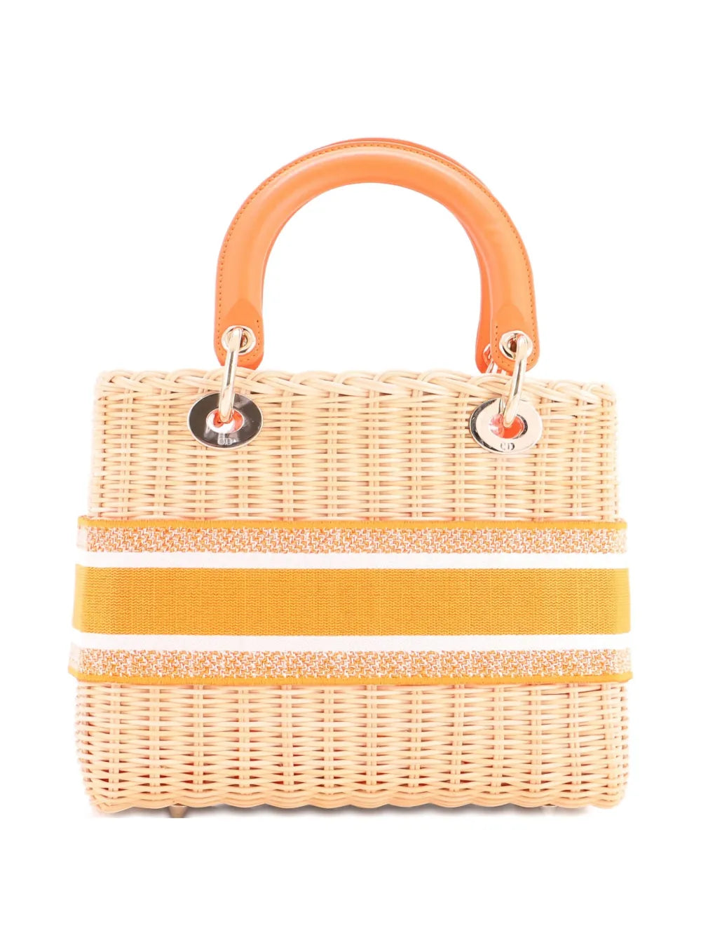 Pre-OwnedChristian Dior Pre-OwnedLady Dior Bag Wicker and Oblique Canvas Medium tote bag