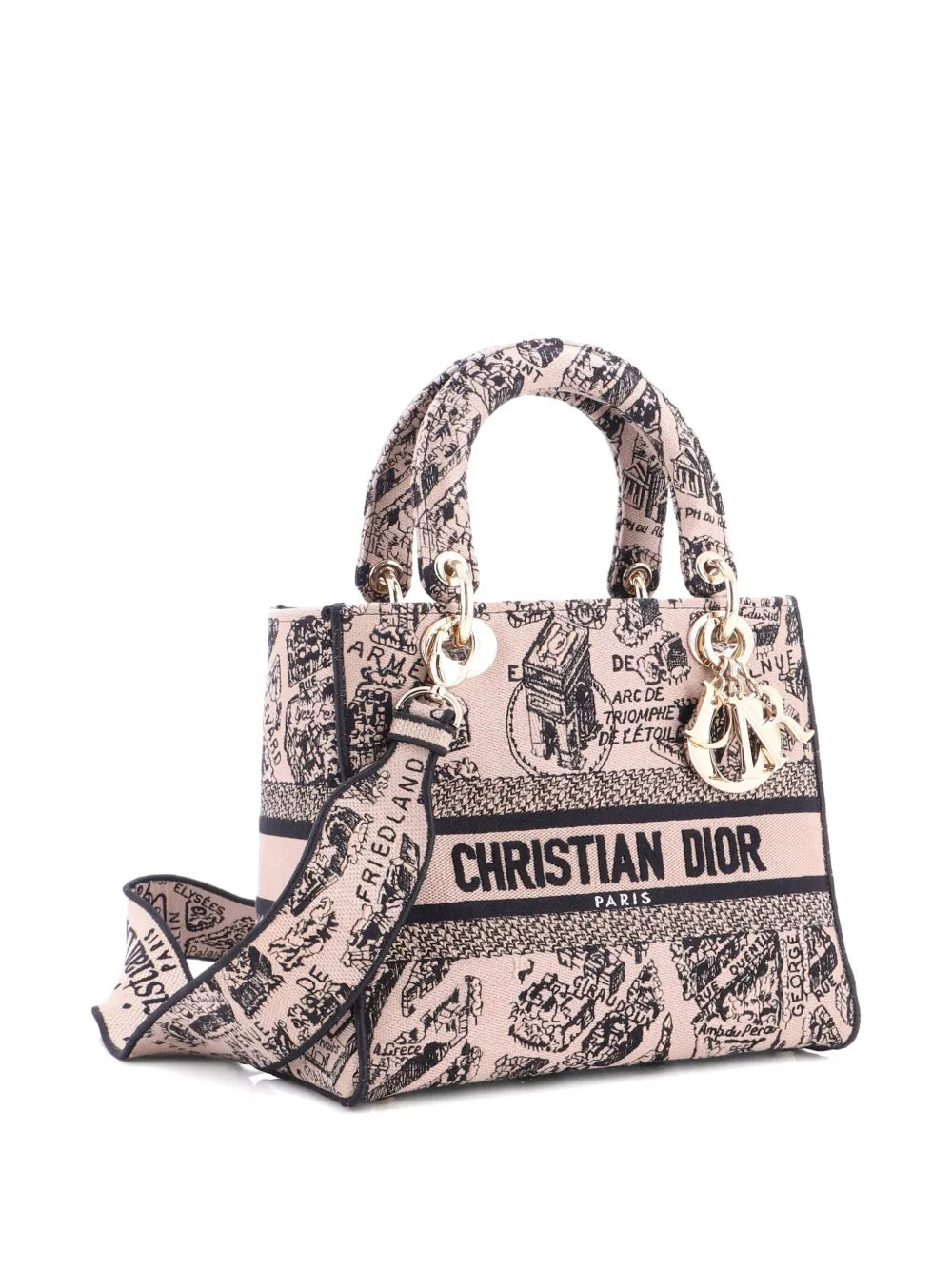 Pre-OwnedChristian Dior Pre-OwnedLady D-Lite Bag Embroidered Canvas Medium satchel