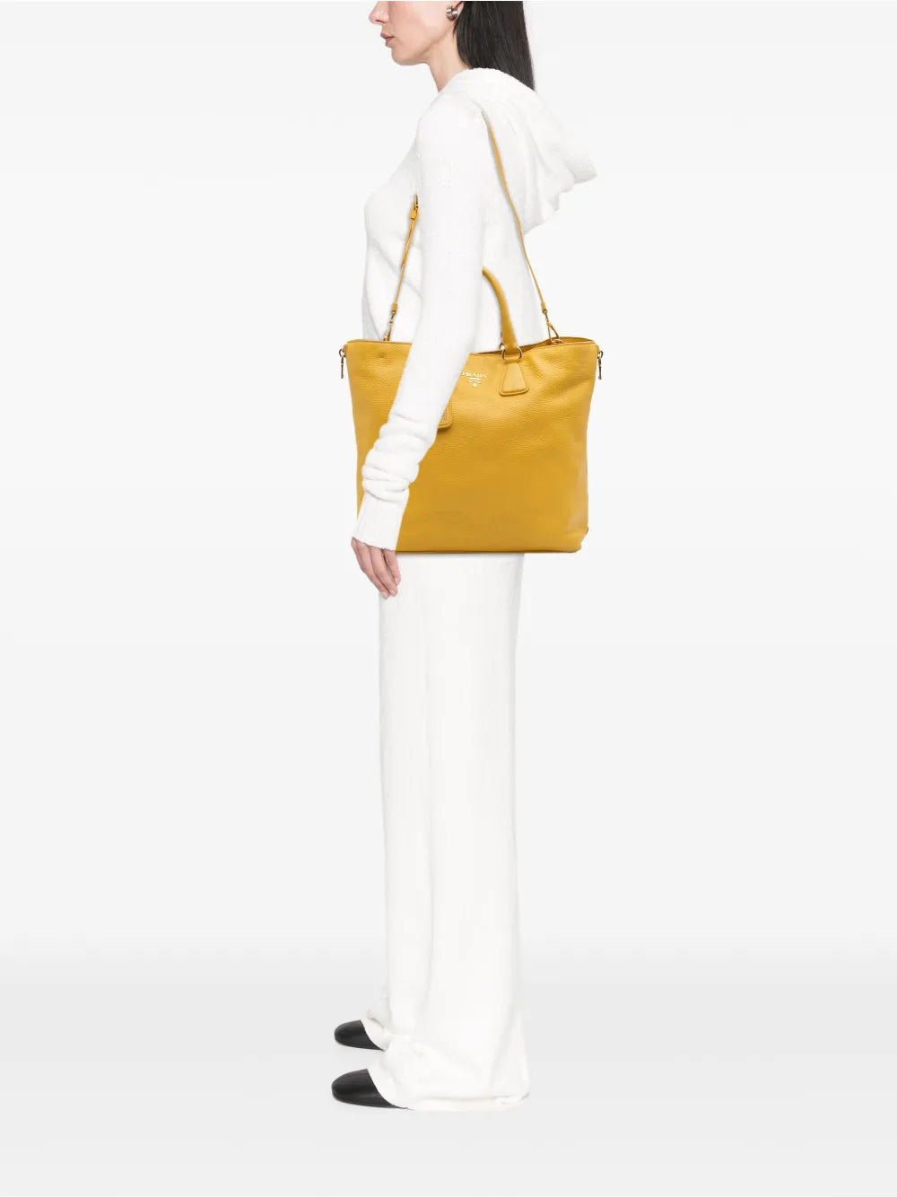Pre-OwnedPrada Pre-Owned2000-2025 Vitello Daino Side Zip Open Convertible Tote satchel