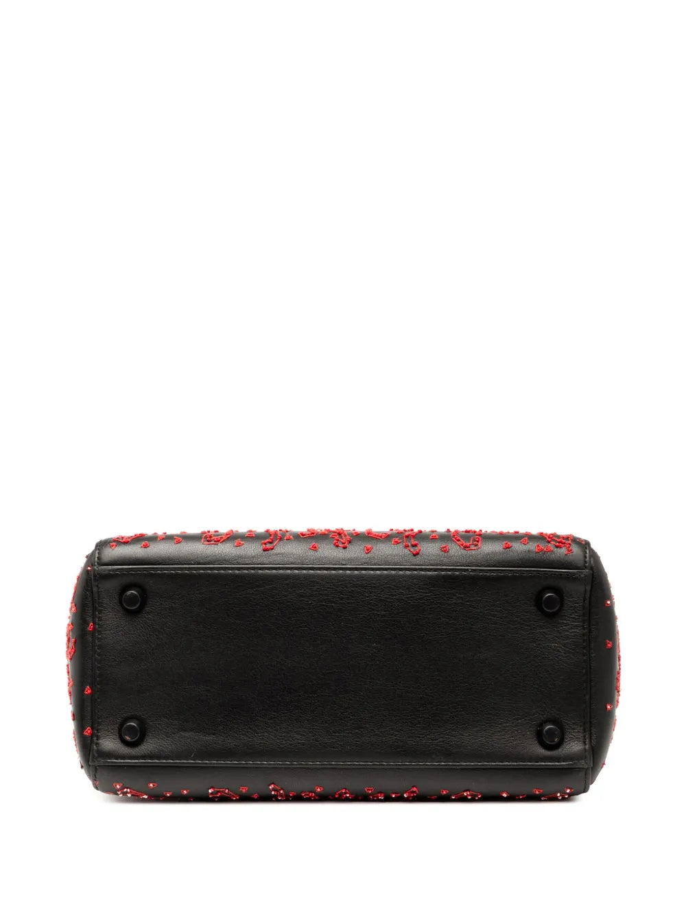 Pre-OwnedChristian Dior Pre-Owned2018 Medium Smooth Calfskin Embroidered Heart Playing Cards Lady Dior satchel