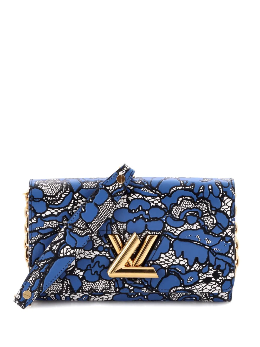Pre-OwnedLouis Vuitton Pre-OwnedTwist Chain Wallet Lace Embossed Leather crossbody bag