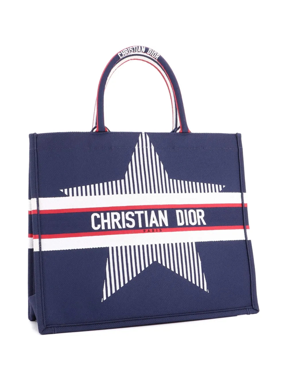 Pre-OwnedChristian Dior Pre-OwnedBook Embroidered Canvas Large tote bag