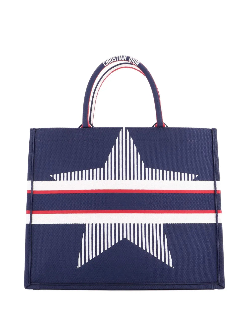 Pre-OwnedChristian Dior Pre-OwnedBook Embroidered Canvas Large tote bag