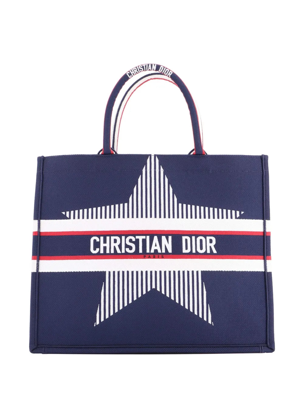 Pre-OwnedChristian Dior Pre-OwnedBook Embroidered Canvas Large tote bag