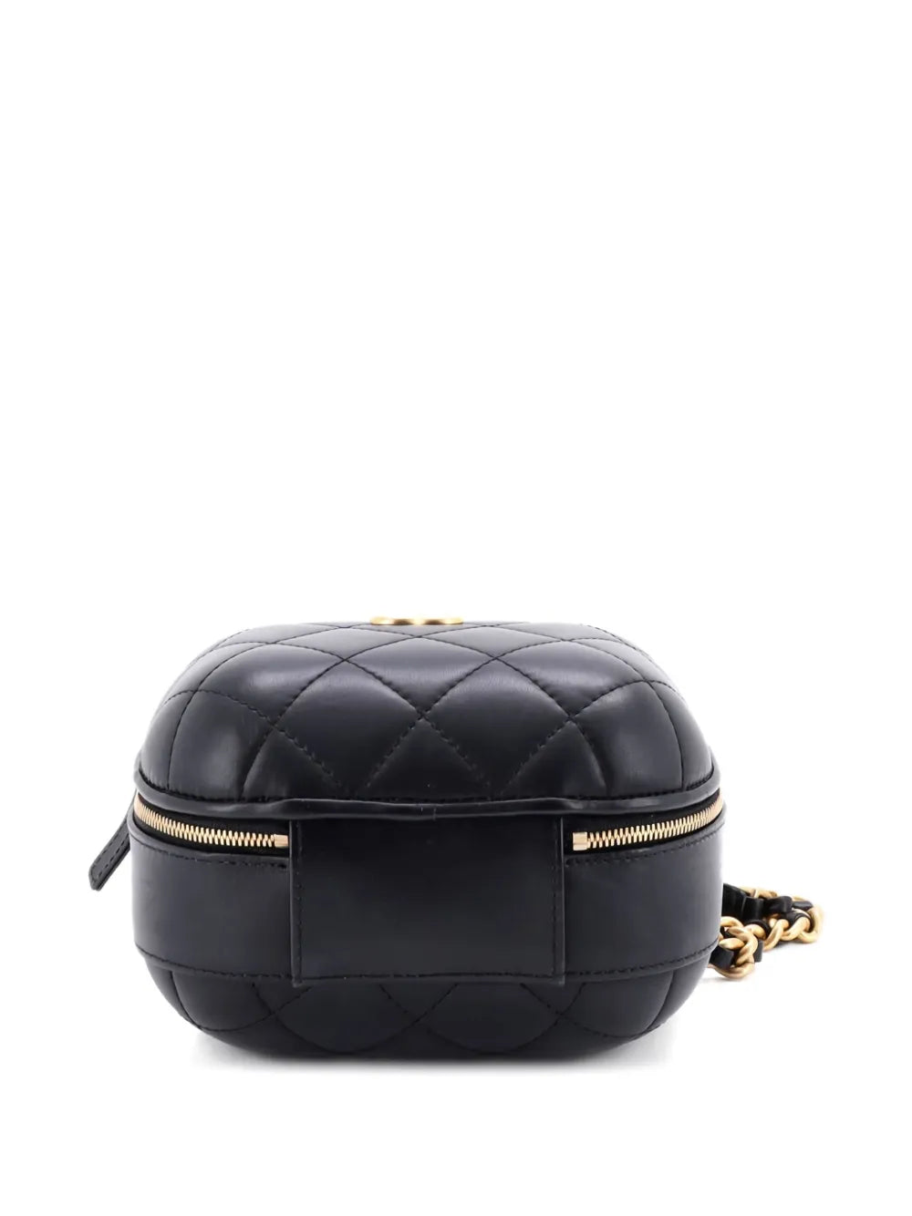 Pre-OwnedCHANEL Pre-OwnedCC Bubble Top Handle Vanity Case with Chain Quilted Lambskin Small satchel