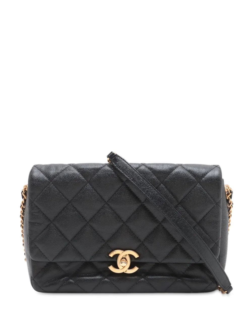 Pre-OwnedCHANEL Pre-Owned2021-2025 Small Quilted Caviar Chain Melody Flap crossbody bag