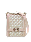 Pre-OwnedCHANEL Pre-Owned2019 Quilted Iridescent Calfskin North South Boy Flap crossbody bag