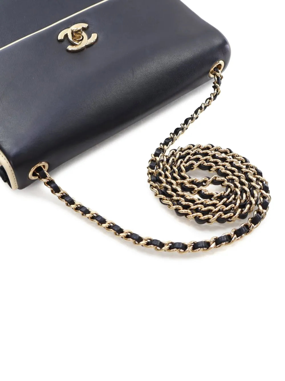 Pre-OwnedCHANEL Pre-Owned2017-2018 CC Bicolor Calfskin Square Frame Flap crossbody bag