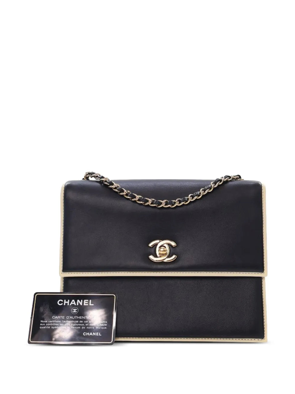 Pre-OwnedCHANEL Pre-Owned2017-2018 CC Bicolor Calfskin Square Frame Flap crossbody bag