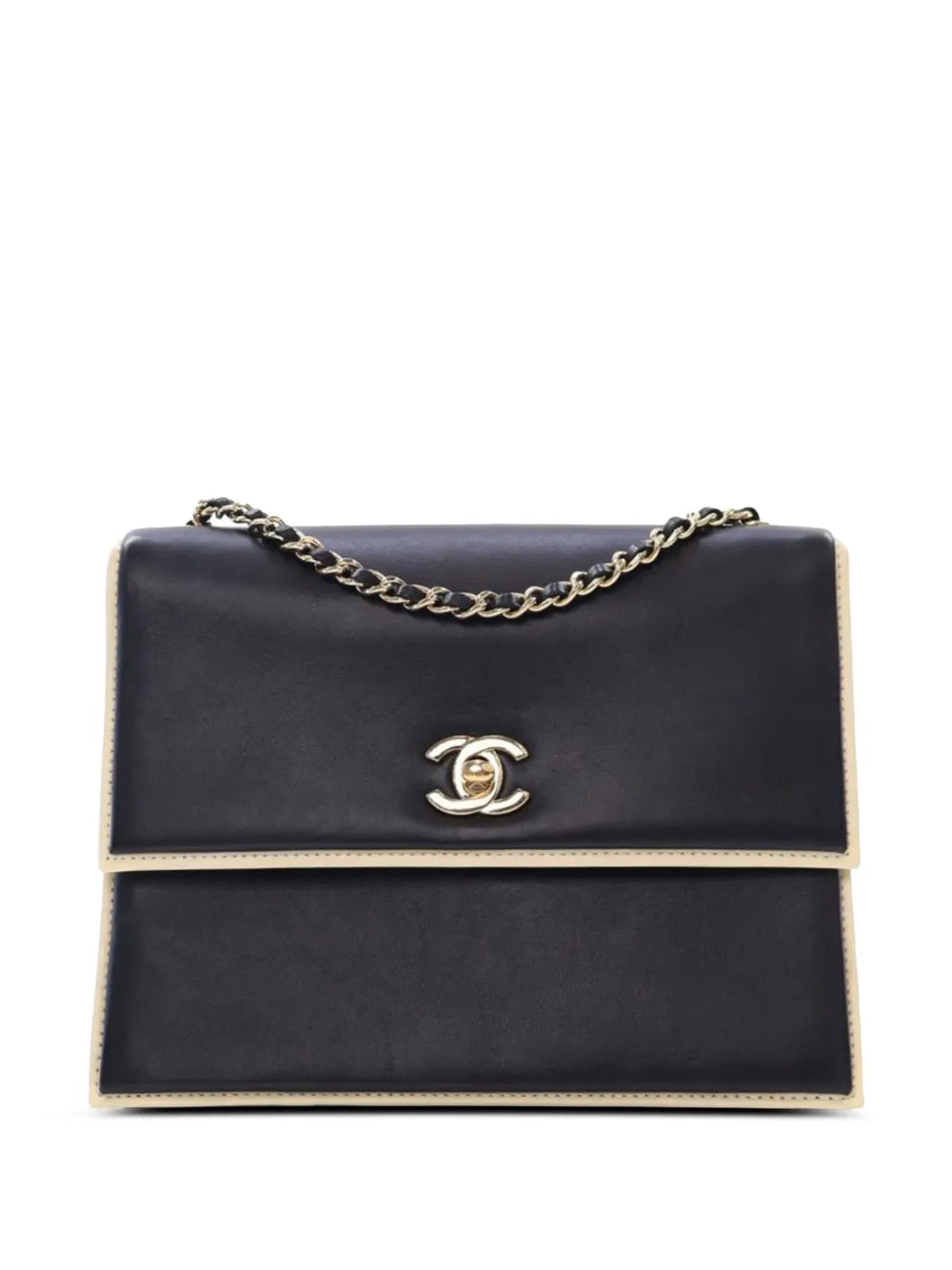 Pre-OwnedCHANEL Pre-Owned2017-2018 CC Bicolor Calfskin Square Frame Flap crossbody bag