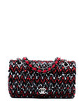 Pre-OwnedCHANEL Pre-Owned2009-2010 Medium Classic Sequined Tweed Double Flap shoulder bag